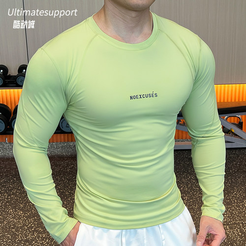 男士弹力圆领健身运动T恤