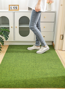 绿色地垫入户门垫门口进门脚垫地毯家用高级感耐脏防滑门前可裁剪