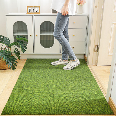 绿色地垫入户门垫门口进门脚垫地毯家用高级感耐脏防滑门前可裁剪