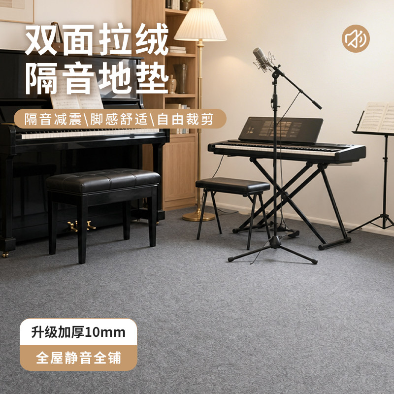 隔音地毯专业减震专用楼上楼下超强钢琴架子鼓垫子加厚防震地垫