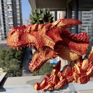 霸王龙带底座鹿角蕨盆3d打印桌面定植盆块根仙人球龙舌兰家用花盆