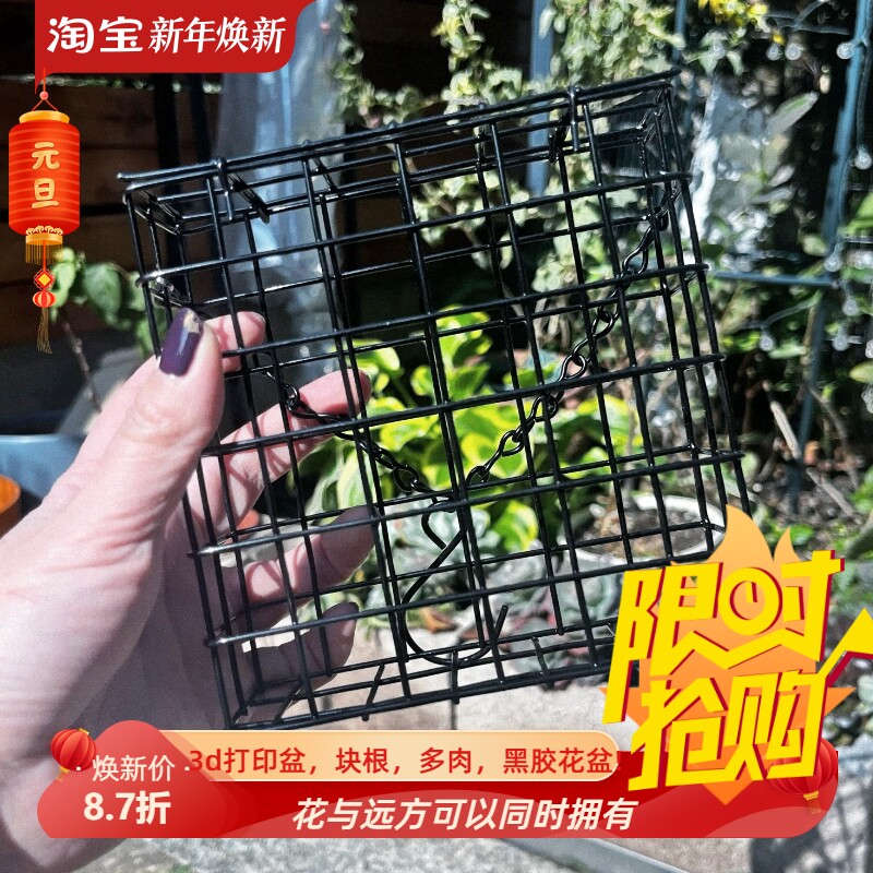 金属铁丝种植笼ins风鹿角蕨种植挂板挂墙种植3d打印附生兰石斛板图片