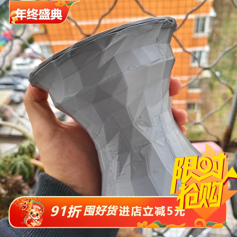 铁折痕仿手锤古拙3D打印龙舌兰用尊型Pla网红花盆12*12块根透气盆
