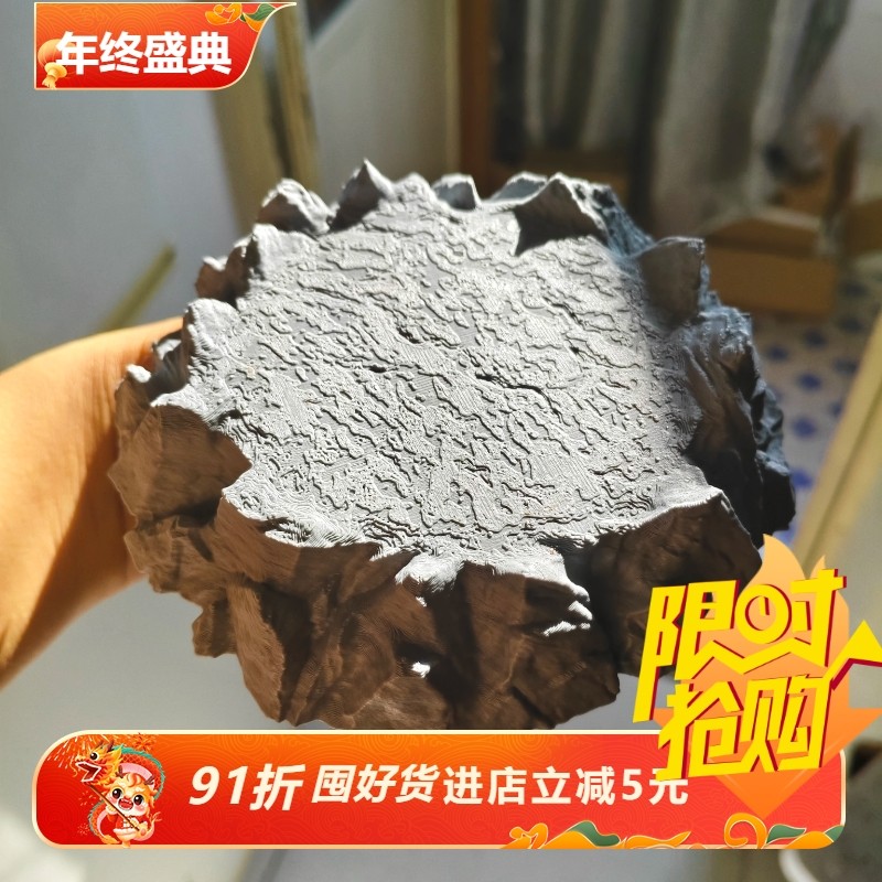 岩石型SIMPOTS迷你黑胶花盆底托3d打印展示架创意增高地台包邮