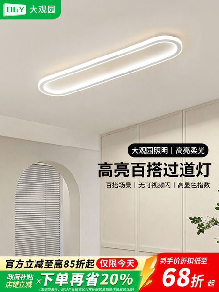 走廊灯玄关过道灯吸顶灯现代简约长条2026新款灯具超薄阳台灯L263