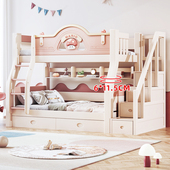 上下床双层床全实木高低床小户型女孩子母床上下铺木床双层儿童床