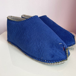 便宜售完不补半成品四层羊羔绒加厚纯布合缝棉鞋 中帮纯布帮子