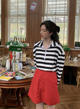 清仓不退不换 夏季糖果色高腰A字短裙女2024春季小个子显瘦裙子