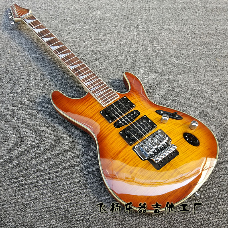 现货Human0316款式经典超薄虎纹贴面双摇电吉他厂家直销|ruв категории музыкальный инструмент/гитара/пианино/аксессуары, американский музыкальный инструмент, американский струнный инструмент, гитара - электрическая гитара - от Buy2taobao.com для оказания профессиональной услуги покупки агента Taobao