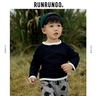 RUNRUNGO女童春装新款儿童毛衣女款针织衫春秋款洋气潮流黑色外套