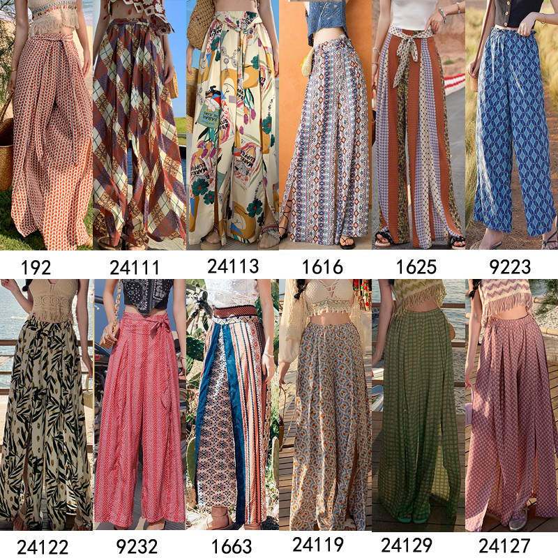 复古民族风泰国波西米亚垂感阔腿裤裙裤女夏宽松薄款高腰沙滩长裤,女装/女士精品,休闲裤,淘宝优惠券,粉丝福利购,淘宝优惠卷