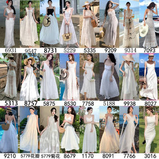 马尔代夫超仙白色露背连衣裙女夏2025新款泰国显瘦海边度假沙滩裙