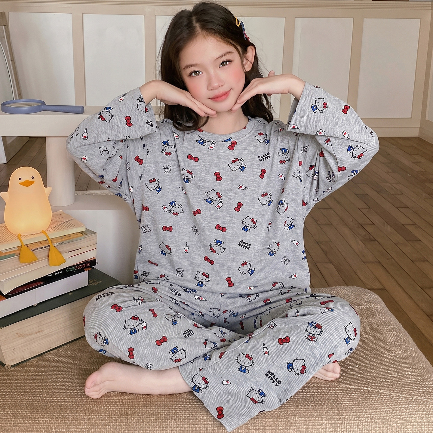 2026新款女童莫代尔长袖睡衣家居服套装