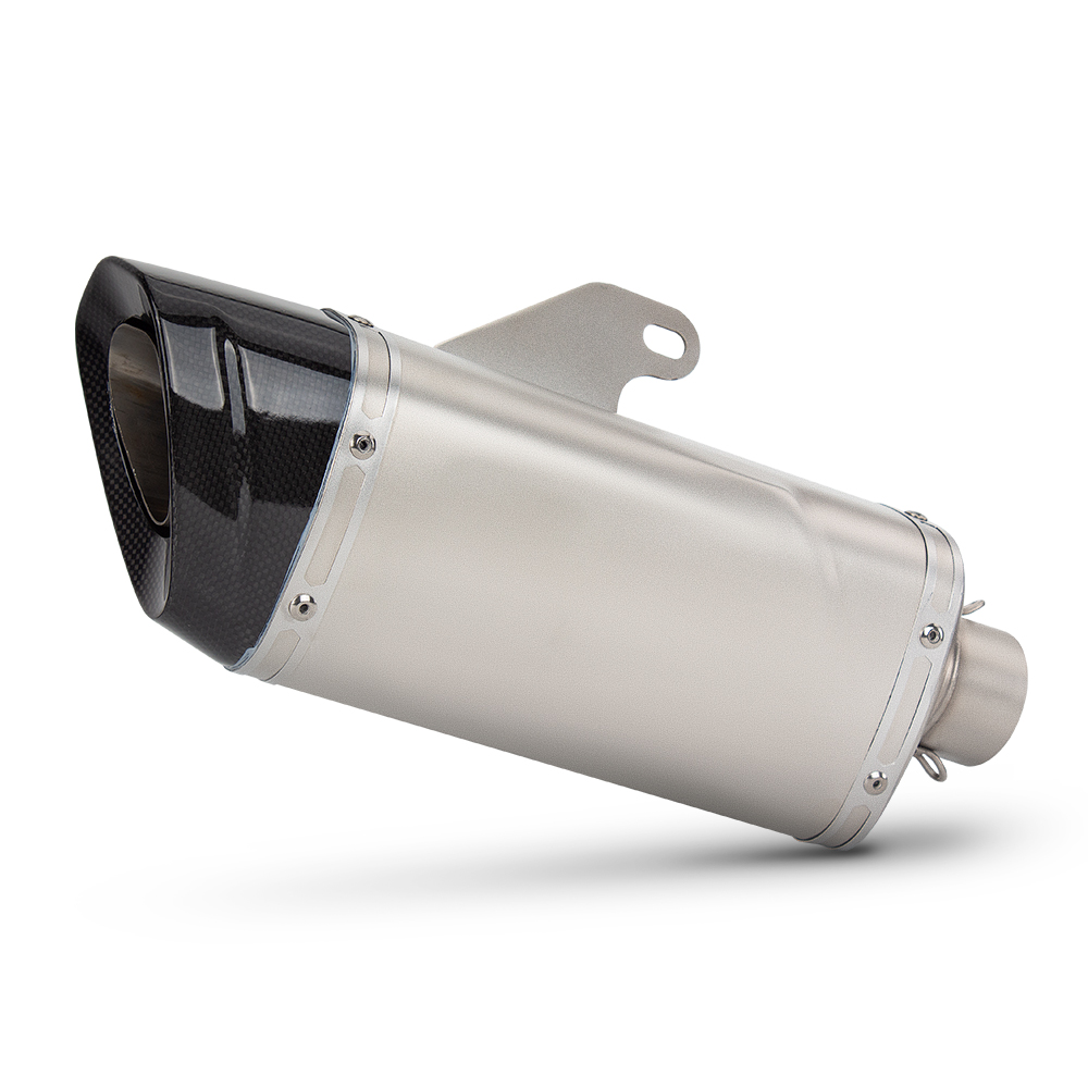 适用于摩托车机车改装 炸街排气管 阶梯款M12碳纤尾段消声器 51MM