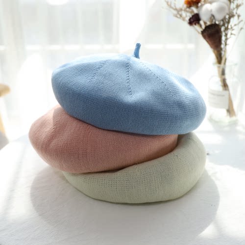 薄款文艺休闲风针织复古画家帽