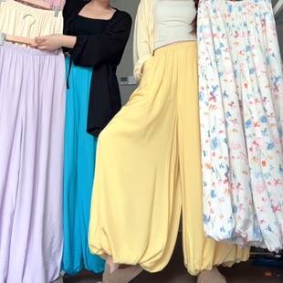 女士2025新款 棉绸夏季 胖MM显瘦遮肚蓬蓬慵懒松弛裙裤 花苞裙裤