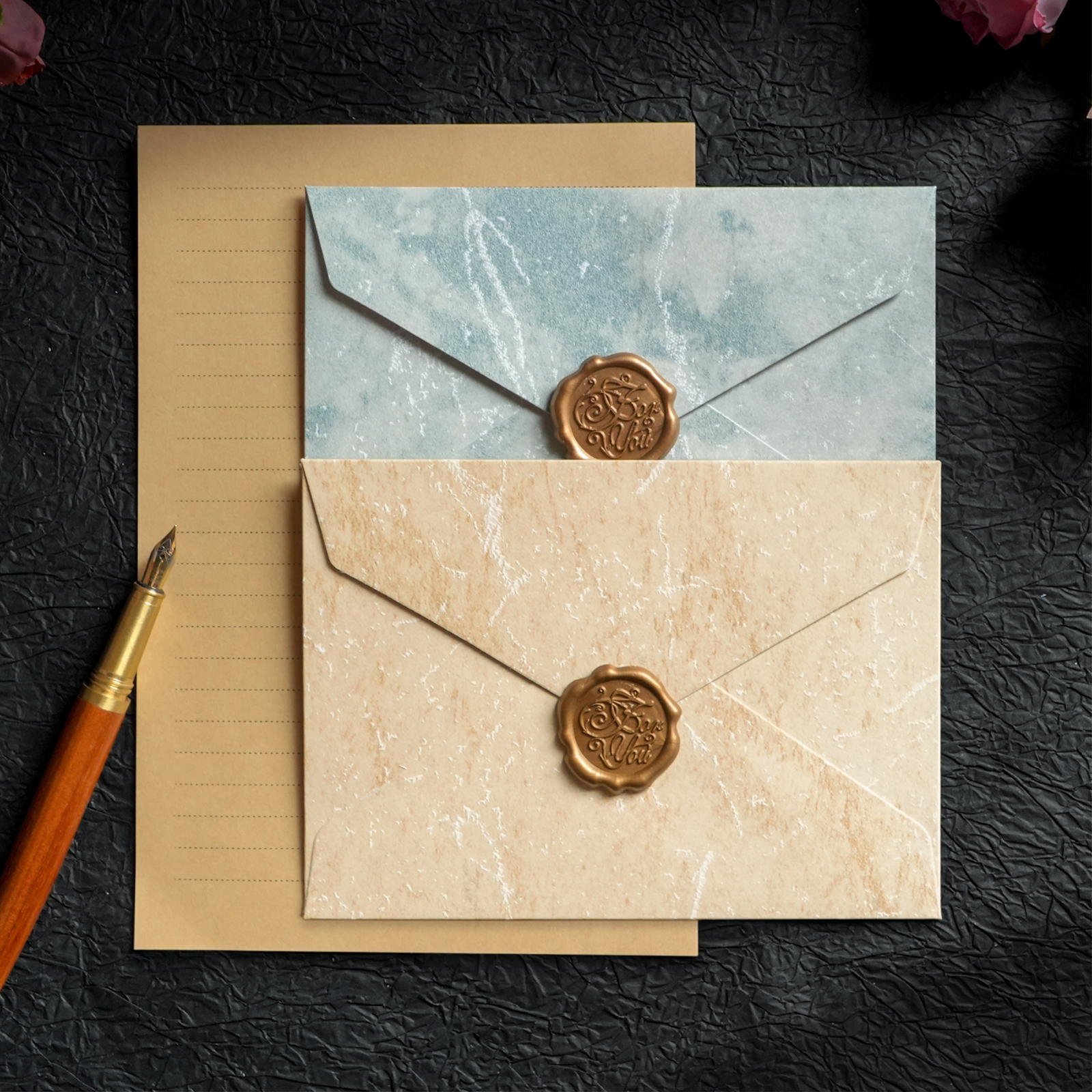 复古飘雪信封和加信纸套装高级感生日贺卡手写信高级感精致加厚火漆印章封口贴表白情书送男友仪式感ins风袋