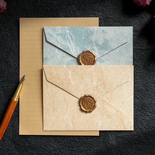 复古飘雪信封和加信纸套装高级感生日贺卡手写信高级感精致加厚火漆印章封口贴表白情书送男友仪式感ins风袋