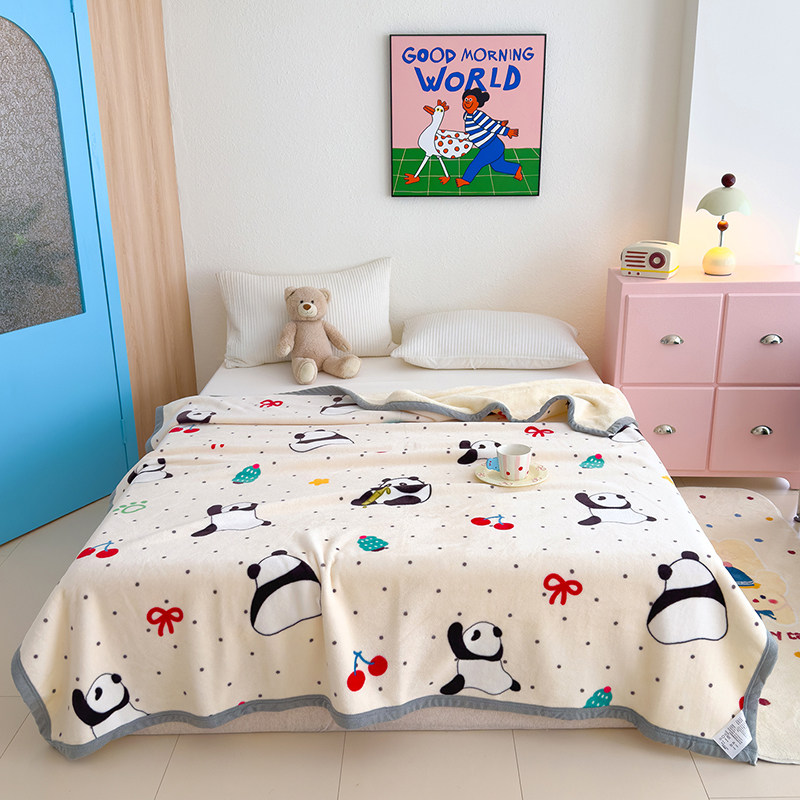 双层牛奶绒+北极绒秋冬加厚保暖四季通用午休盖毯法兰绒毯子床单