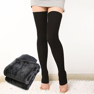 高筒袜女长袜过膝袜 加绒加厚 冬季保暖 加长 护膝厚纯棉冬长筒袜
