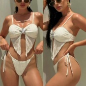 沙滩游泳衣 饰泳装 2026新款 海滩度假性感比基尼镂空分体泳衣海星装