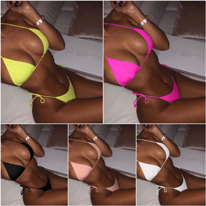 速賣通亞馬遜分體泳衣海邊純色性