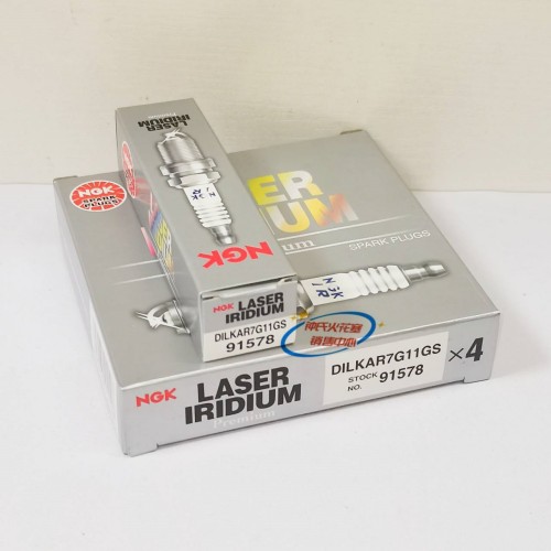 NGK双铱金火花塞DILKAR7G11GS 91578 4支装适用于奥德赛雅阁飞度