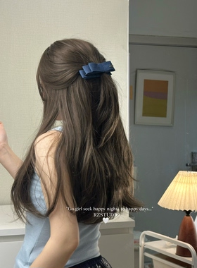 RZSTUDIO Clean girl aesthetic 极简百搭牛仔蝴蝶结香蕉发夹