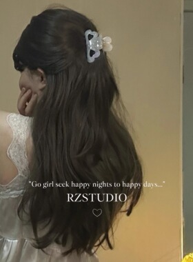 RZSTUDIO/甜美爱心镂空镶钻发抓 小众设计款醋酸鲨鱼发夹