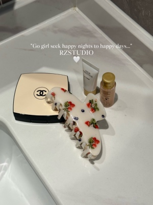 RZSTUDIO  法式复古水果醋酸抓夹 花卉后脑勺发抓