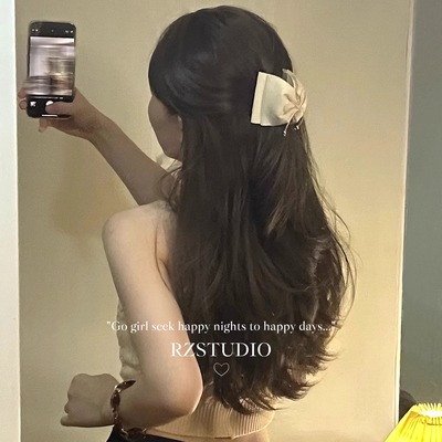 ‘miu系少女’超温柔麂皮大蝴蝶抓夹 低饱和高级质感盘发发抓