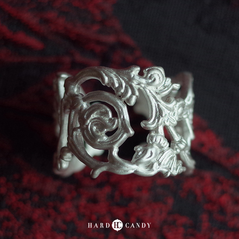 硬糖925银卷草纹复古戒指男女款