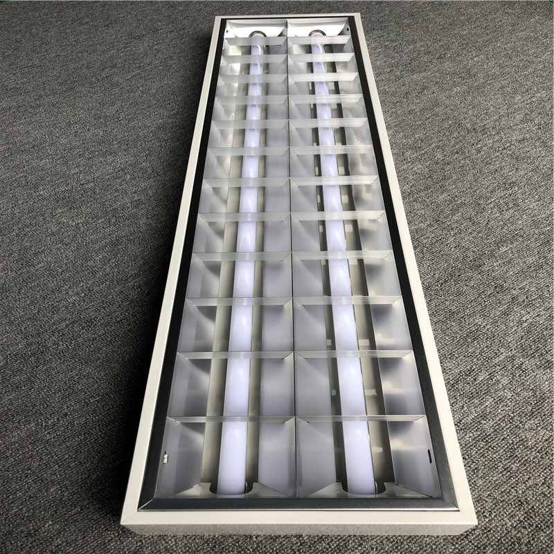 t8明装格栅灯300 1200办公室免打孔灯盘600 600吸顶式网方形吊顶