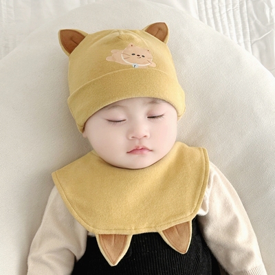 纯棉磨毛婴儿宝宝可爱耳朵帽