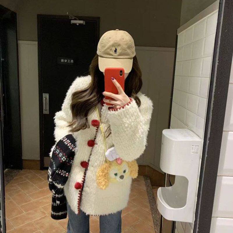 红人馆羊羔毛外套女秋冬季小香风棉衣今年流行棉袄独特超好看棉服