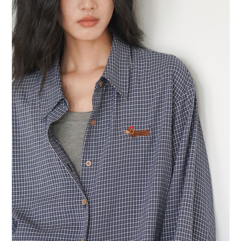 EIGHTMONTH宽松格子衬衫外套女