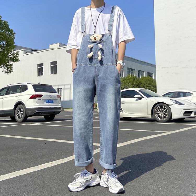 春夏小熊装饰牛仔背带裤 -BD50- p75图片