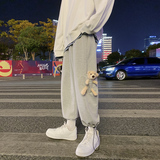 春天男女宽松休闲卫裤小熊装饰运动裤-KK101特p38，男装休闲裤，星座712