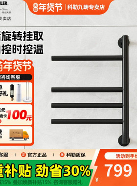 科勒电热毛巾杆家用卫生间浴巾架浴室智能浴室加热毛巾烘干29355T