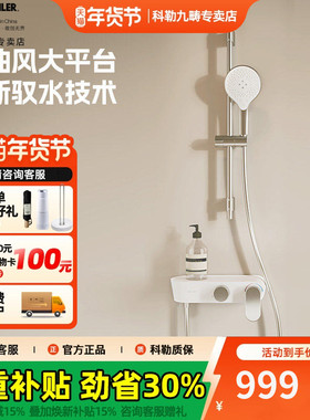 科勒花洒斐然家用卫浴挂墙式混水阀冷热水龙头浴缸花洒36522T
