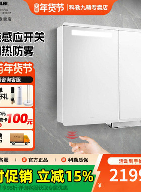 科勒kohler智能镜柜带灯卫生间60cm80cm尺寸化妆镜防雾镜柜32047