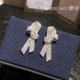 耳环个性 满钻立体蝴蝶结微镶闪钻修饰脸型银针耳钉高级感夏季 法式