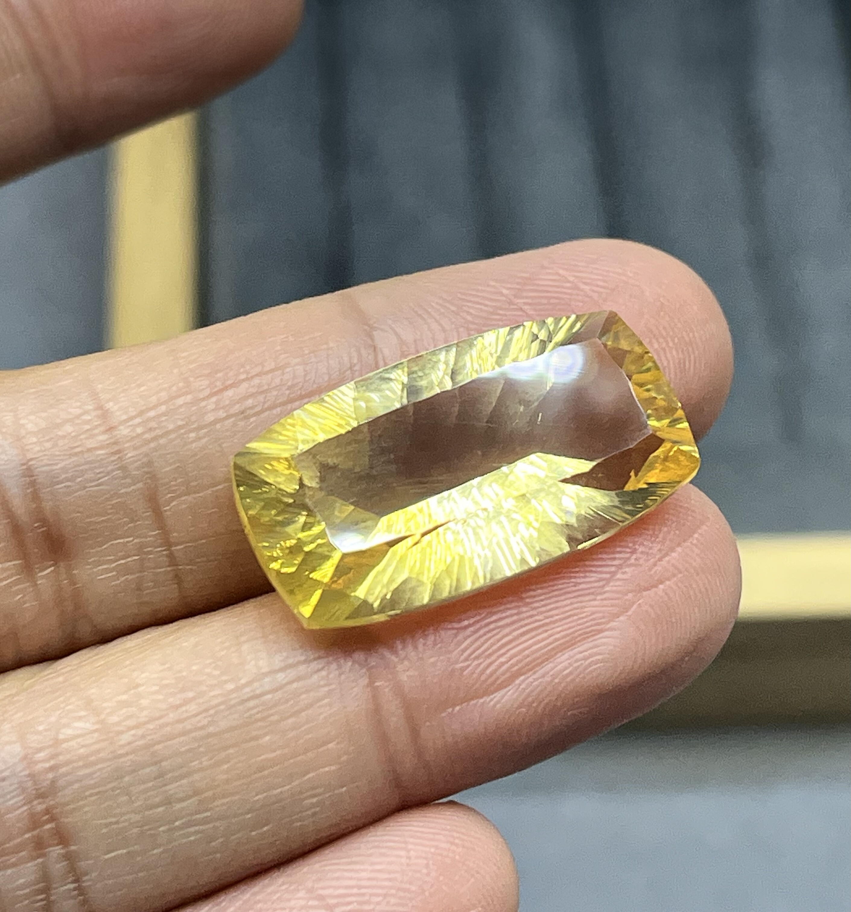 天然黄水晶裸石戒面镶嵌巴西黄水晶裸石戒面长方形宝石戒指吊坠