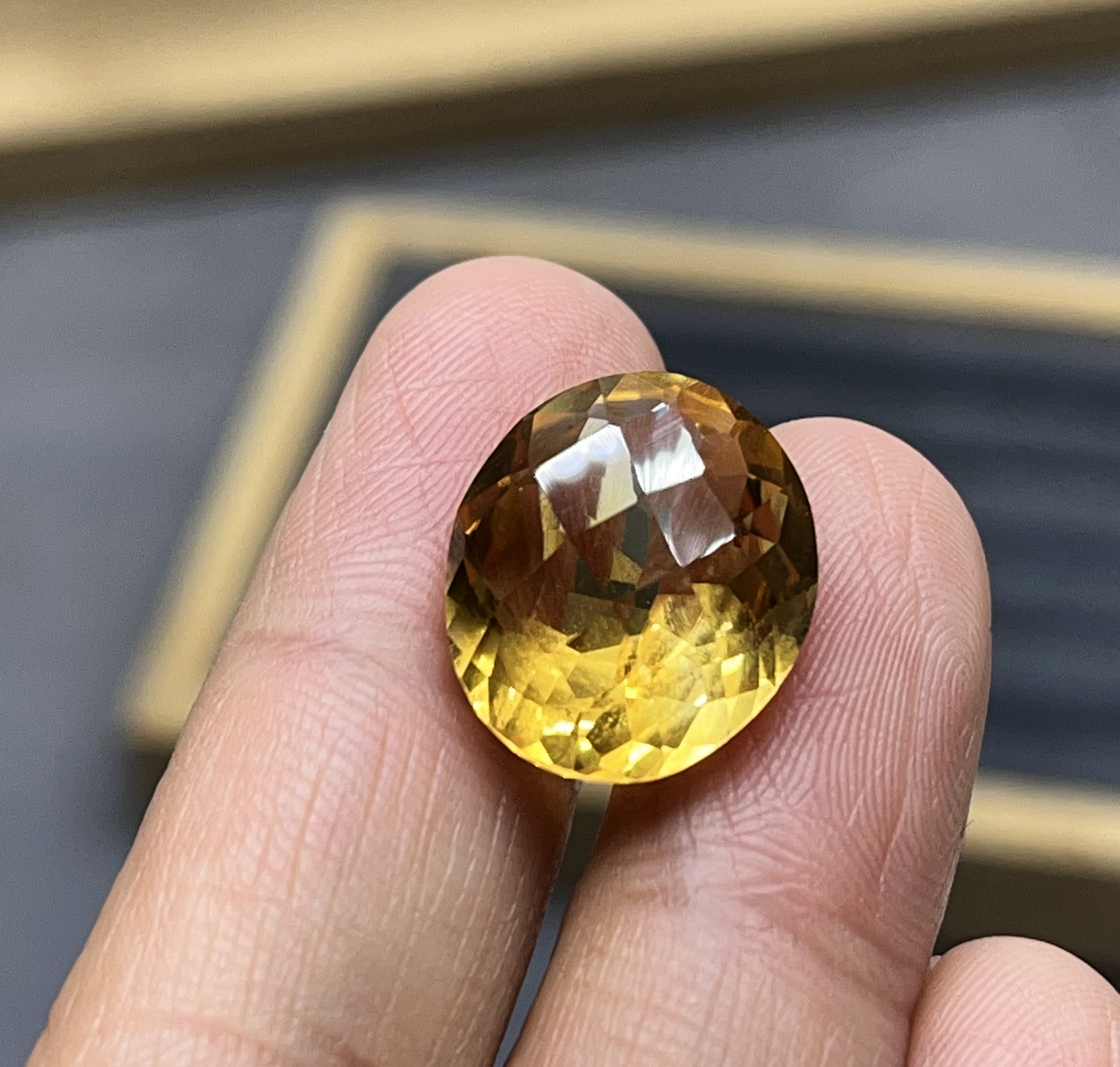 天然黄水晶裸石戒面镶嵌 巴西黄水晶裸石戒面椭圆形宝石戒指吊坠