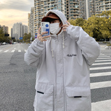 3港风冬季男士宽松棉服羊羔毛大码连帽棉衣XZ405-1-Y10，男装棉衣，星座405-1