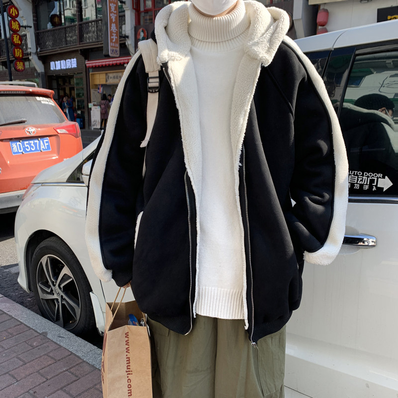 3男连帽宽松加绒棉服外套大码麂皮绒加厚棉袄XZ405-1-Y06,男装棉衣,星座405-1