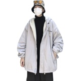 3冬男宽松休闲外套刺绣羊羔毛加厚棉服大码棉袄XZ405-1-WY9901-12，男装棉衣，星座405-1