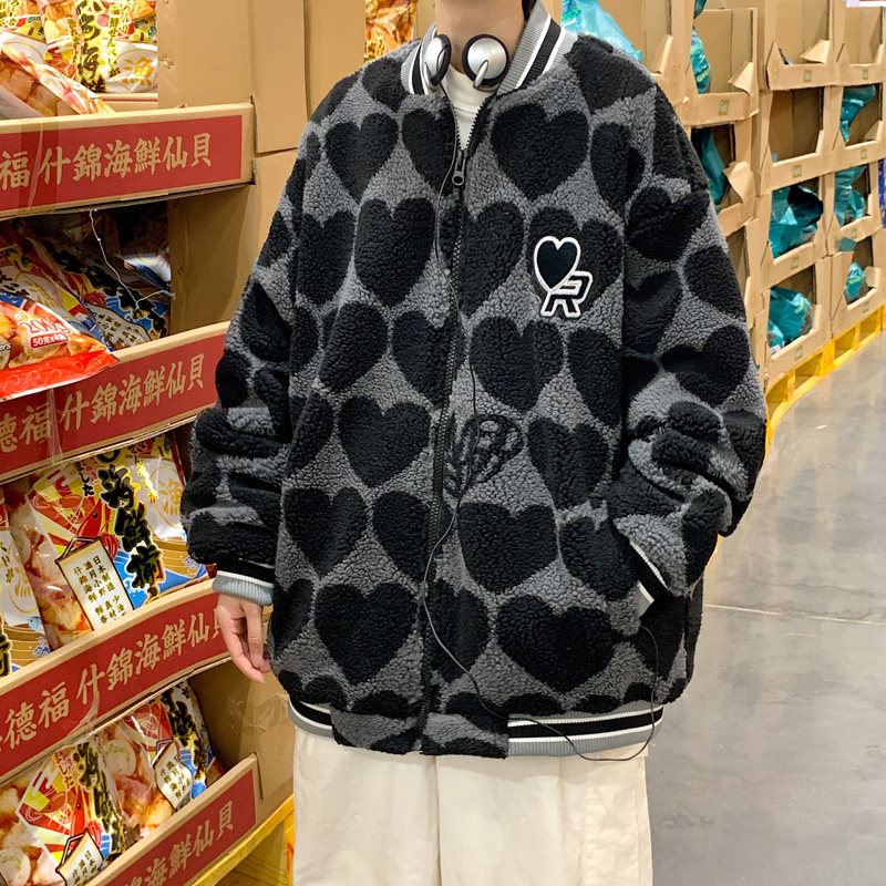 3冬季男士宽松羊羔毛外套加厚加棉棉衣XZ405-1-Y14,男装棉衣,星座405-1
