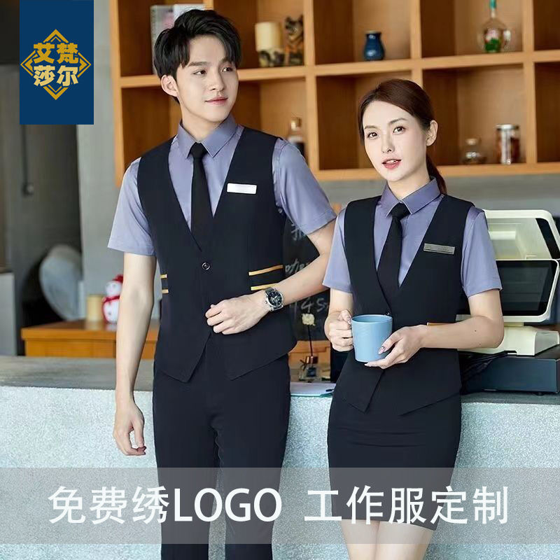 酒店KTV服务员工作服夏装短袖套装夜场酒吧工装定制LOGO女