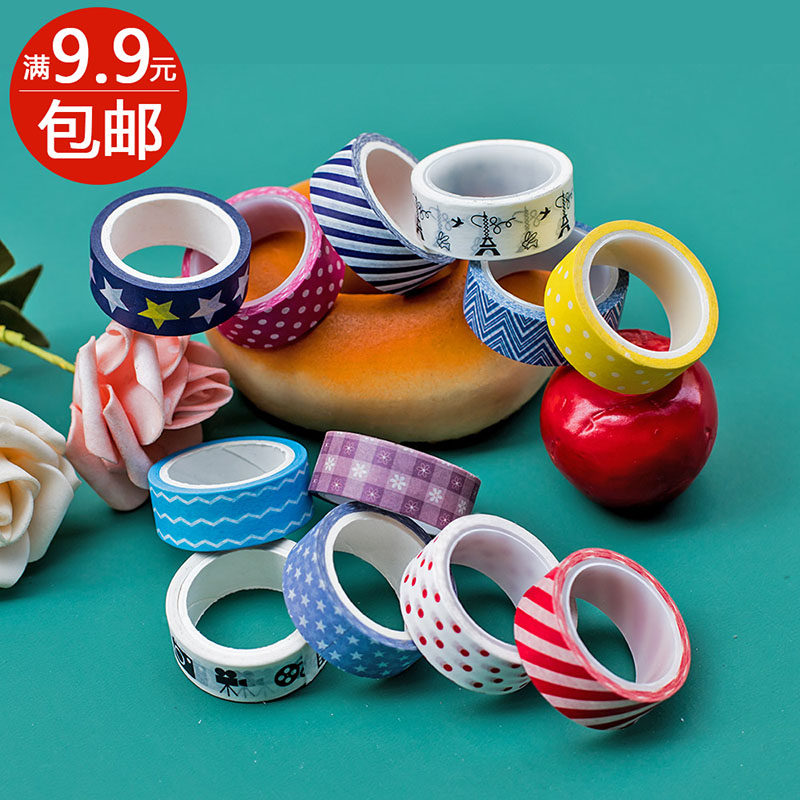 学生Ins风圆点点手帐贴纸胶布手撕装饰礼物和纸胶带1.5cm 9.9包邮
